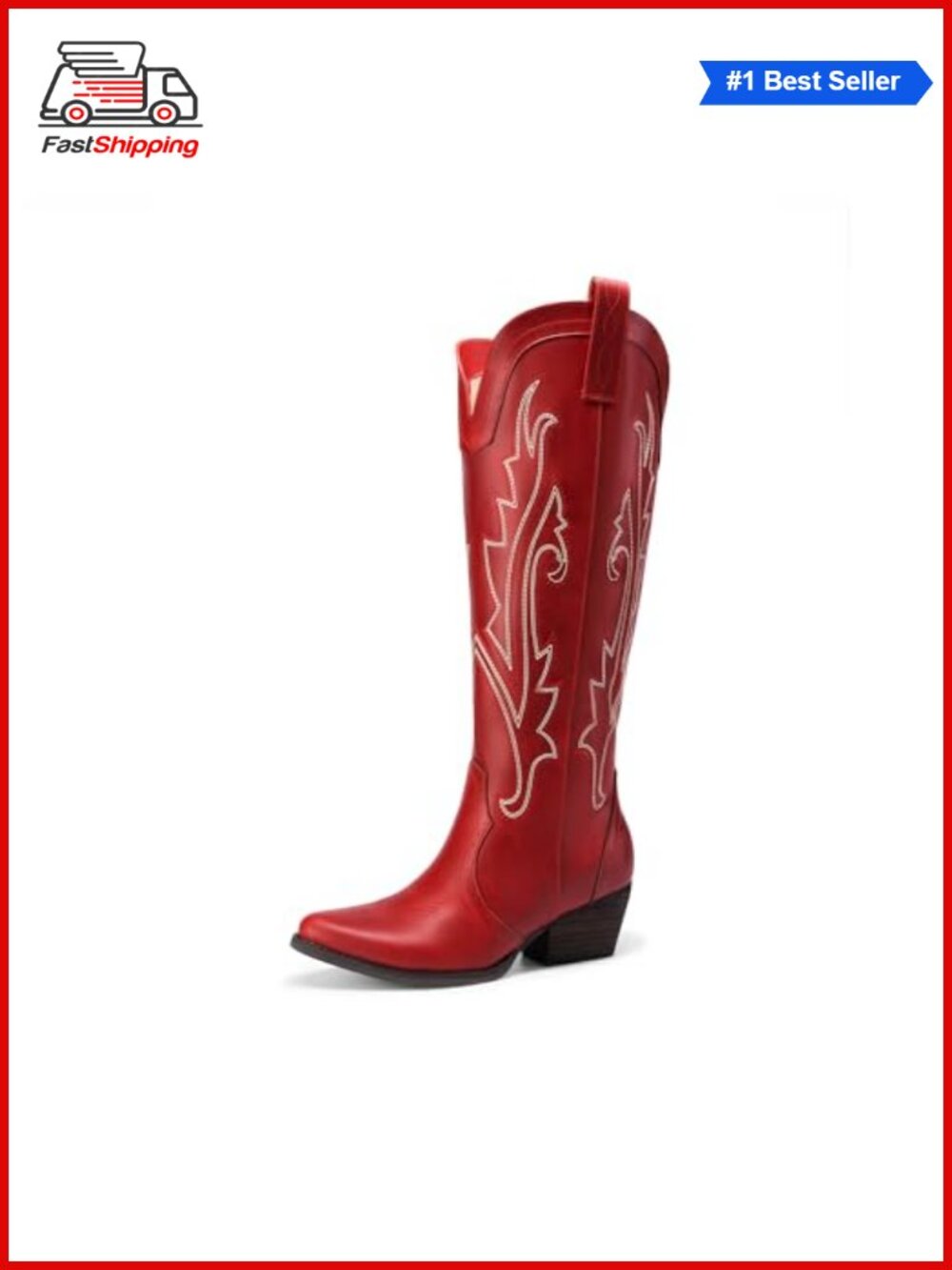 ✨Women's Embroidered Western Pull-On Knee-High Cowboy Boots